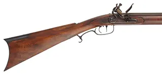 Southern Mountain Longrifle,
.50 caliber, 42" Colerain barrel, 
L&R Durs Egg flintlock, maple, iron trim,
new, unfired, signed by George Nelson